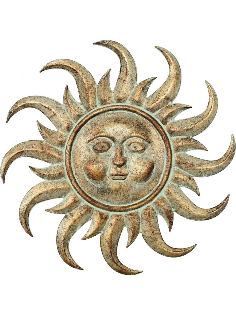 Large Metal Sun Wall Art - 21.5” Rustic Decor for Indoor/Outdoor Spaces, Garden